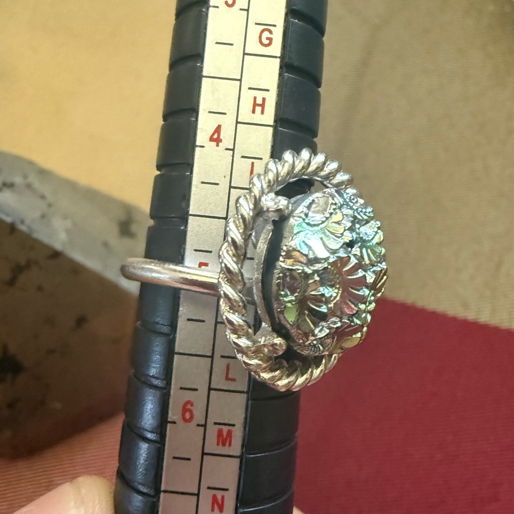 Sarah Cov. Iridescent Ring silver plated Adj. vintage rare “Northern Lights” - Picture 6 of 6